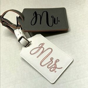 Mr. and Mrs. Luggage Tags.  New.